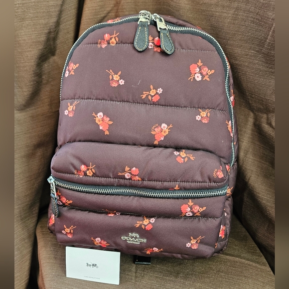 COACH Puffer/Quilted Floral Backpack No. F30667 - Picture 1 of 11